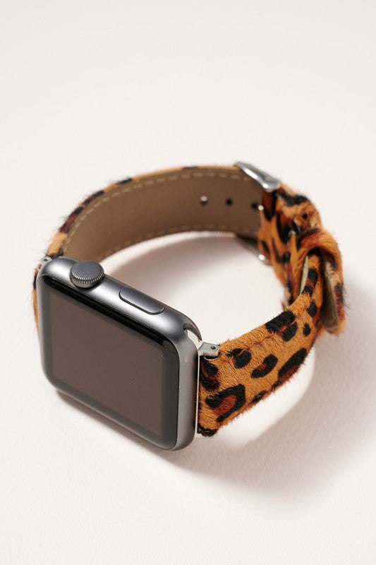 Animal Print Calf Hair Leather iWatch Band Small