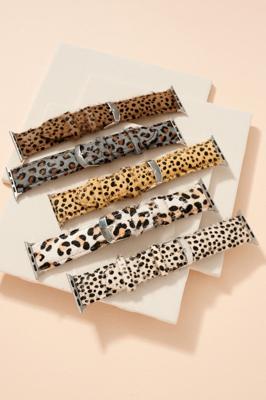 Animal Print Calf Hair Leather iWatch Band Small