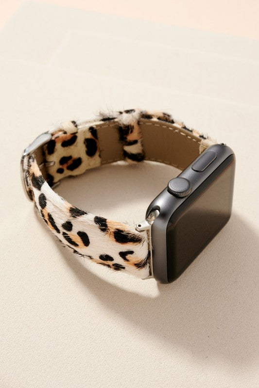 Animal Print Calf Hair Leather iWatch Band Small