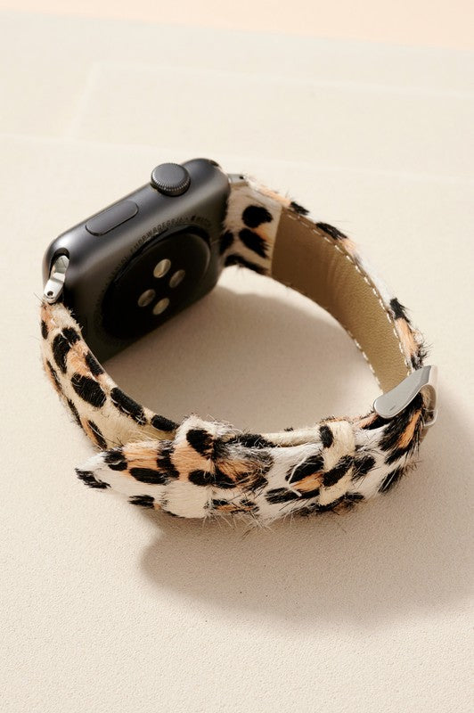 Animal Print Calf Hair Leather iWatch Band Small