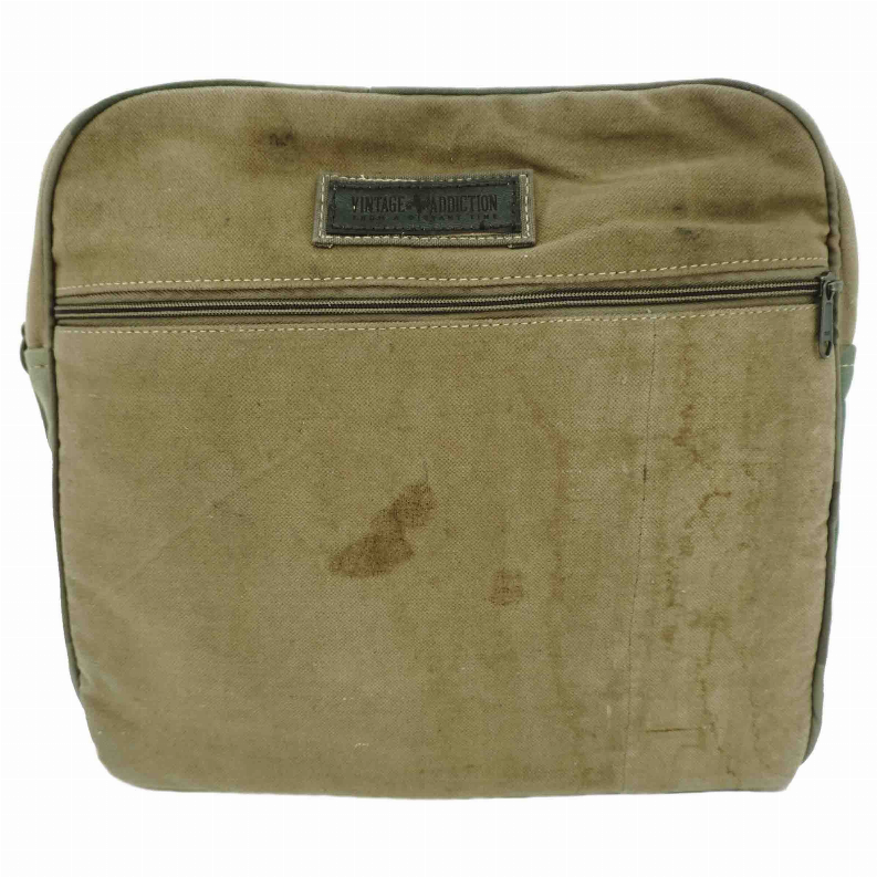 Camo and Recycled Military Tent Messenger Bag