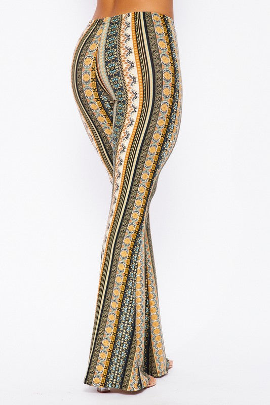 BOHO PRINT BELL BOTTOM PANTS