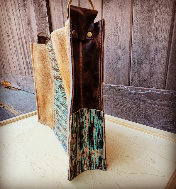 Large Turquoise Chateau handbag no fringe