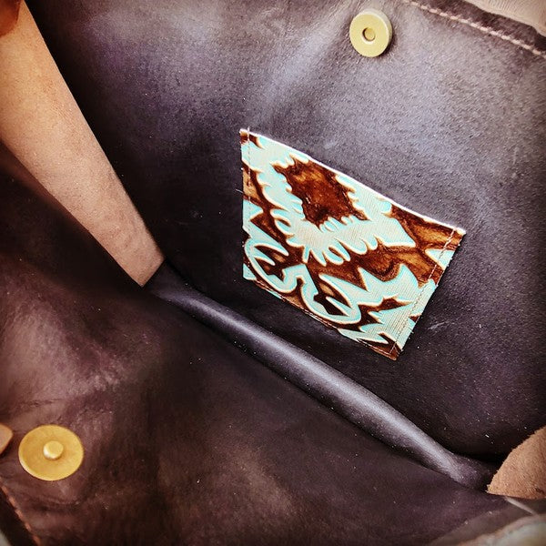 Box Handbag w/ Turquoise Laredo no fringe
