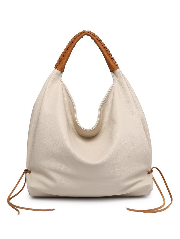 Women hobo bag metallic brown
