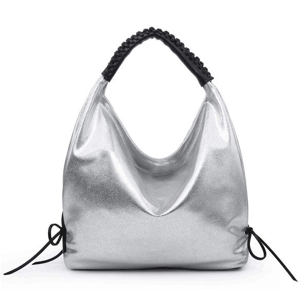 Women hobo bag metallic brown