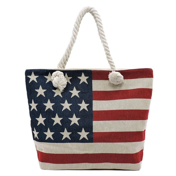 American Flag Tapestry Traveler Tote Bag