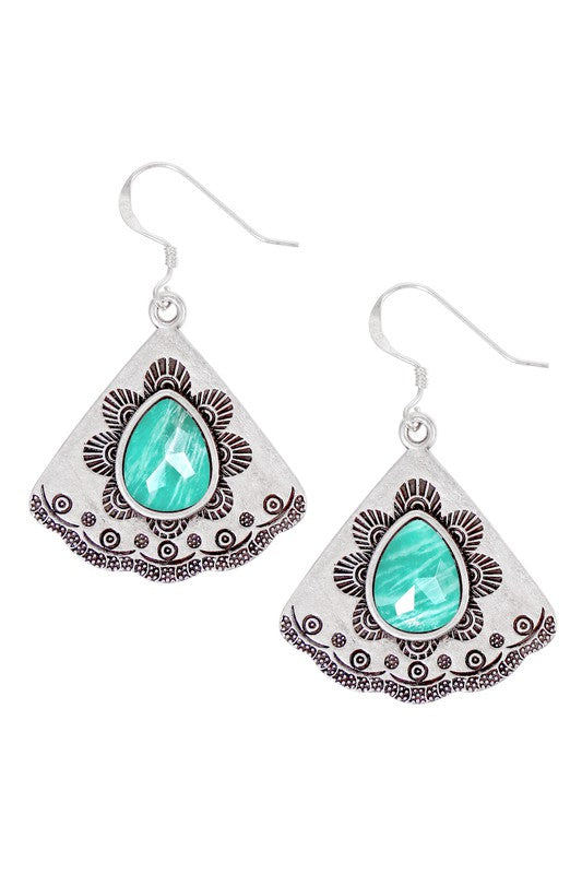 Amazonite Vintage Drop Earrings - SF