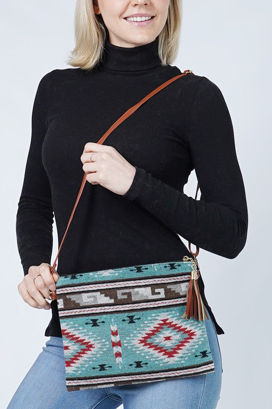 Western Patterned Crossbody / Clutch Bag
