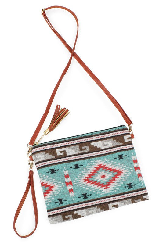 Western Patterned Crossbody / Clutch Bag
