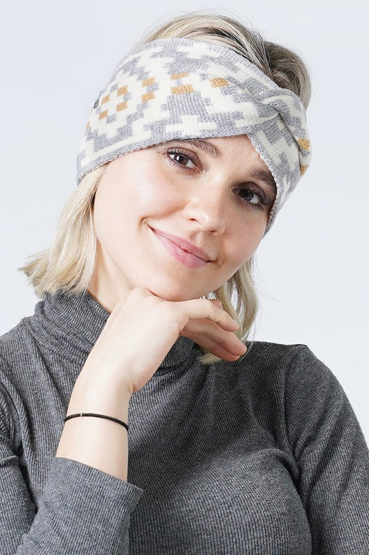 Western Print Wide Headband