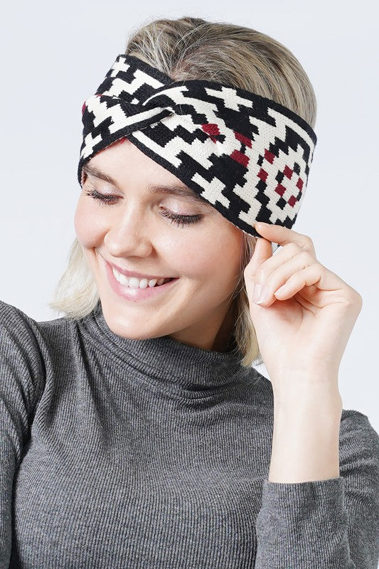 Western Print Wide Headband