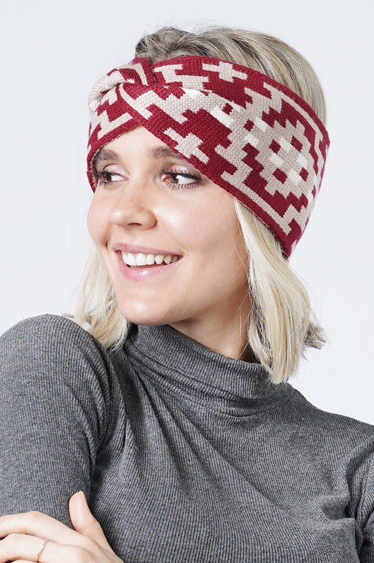 Western Print Wide Headband