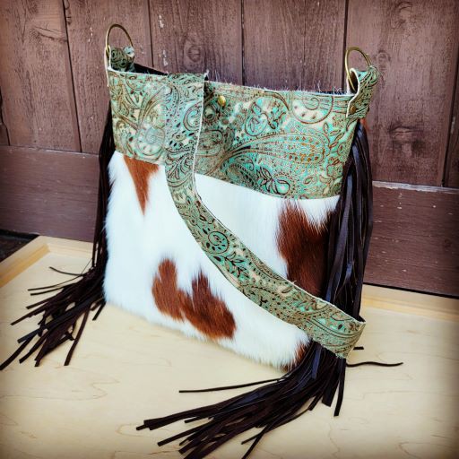 Tejas Handbag w/ Turquoise Brown Paisley Accent