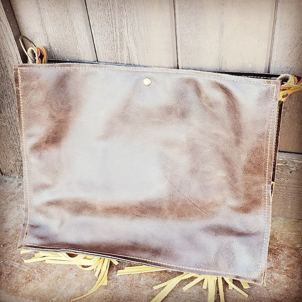 Box Handbag Turquoise Feather Accent no fringe