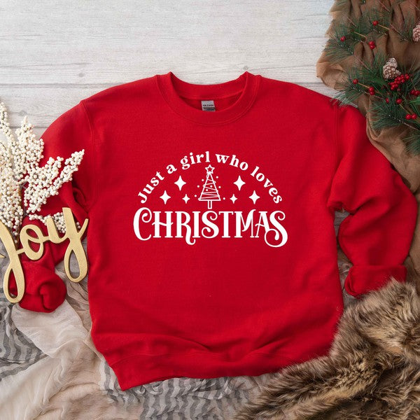 Just a Girl Who Loves Christmas Graphic Sweatshirt