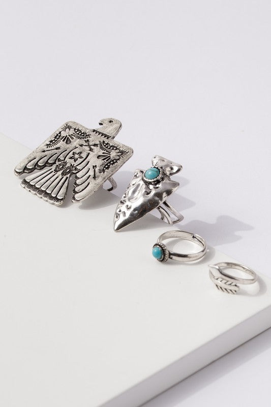 Western Eagle Set Ring