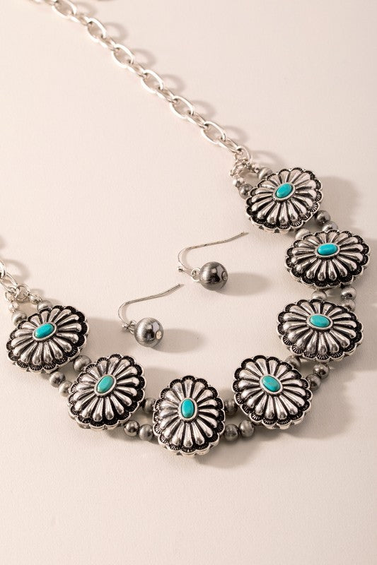 Western Chain Concho Necklace