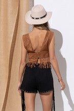 Suede Studded Tank Top