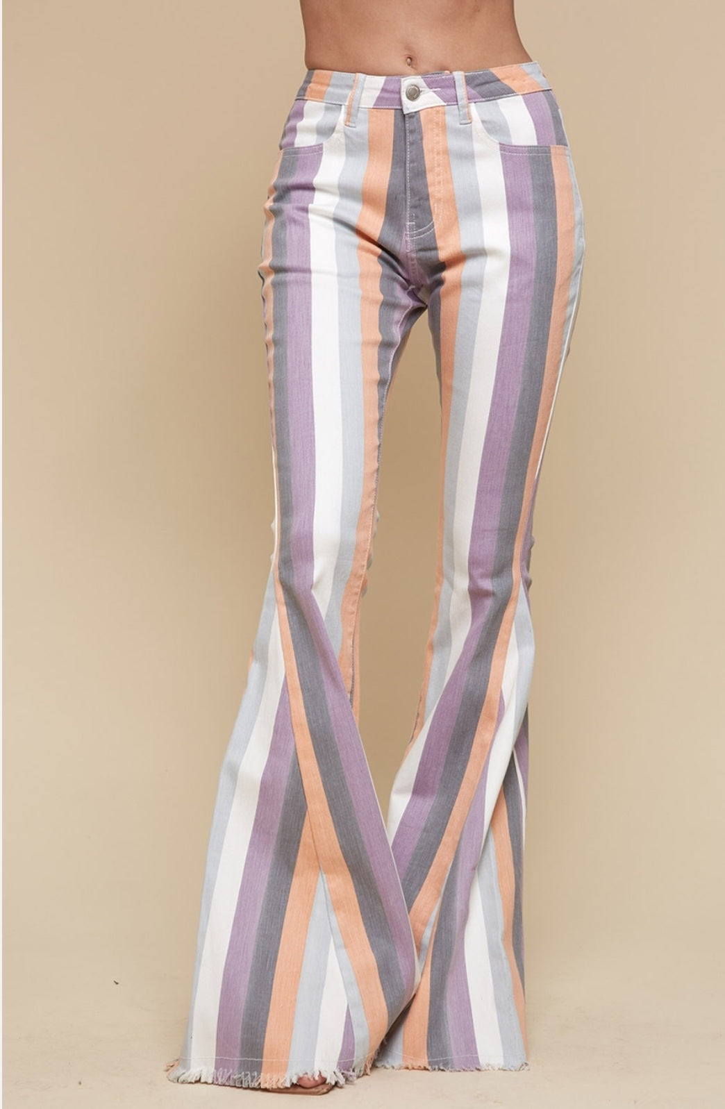 Striped Bell Bottom Jean Bottoms