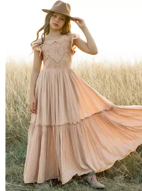Girls Bohemian Lace Dress