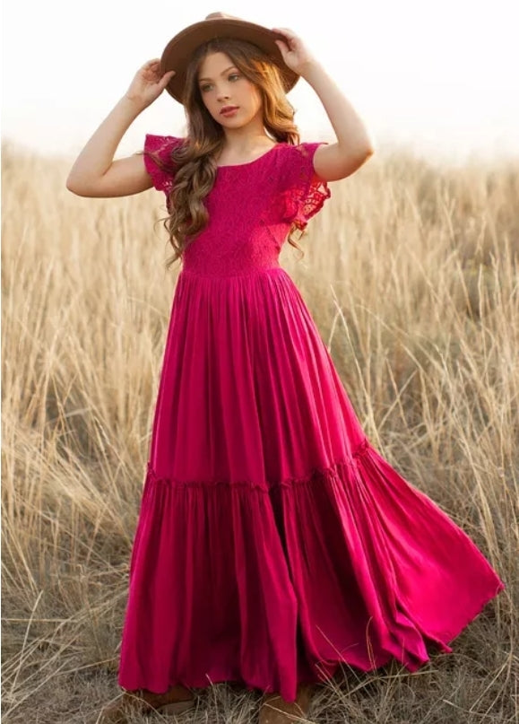 Girls Bohemian Lace Dress
