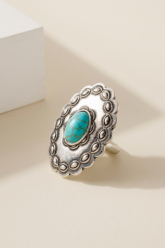 Western Oval Stone Ring