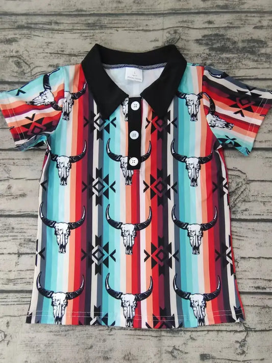 Baby Boys western cow stripe buttons shirts