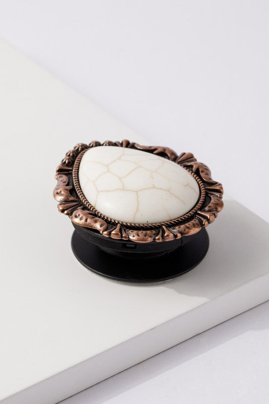 Western Teardrop Stone Cell Phone Finger Grip