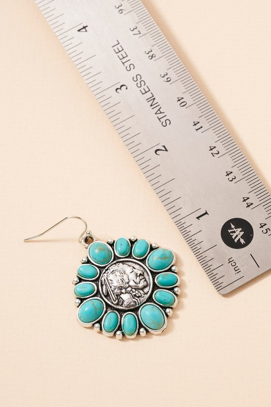 Western Liberty Medallion Stone Necklace