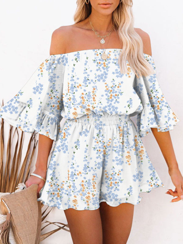 Women's Solid Color Off-the-shoulder Chiffon Romper