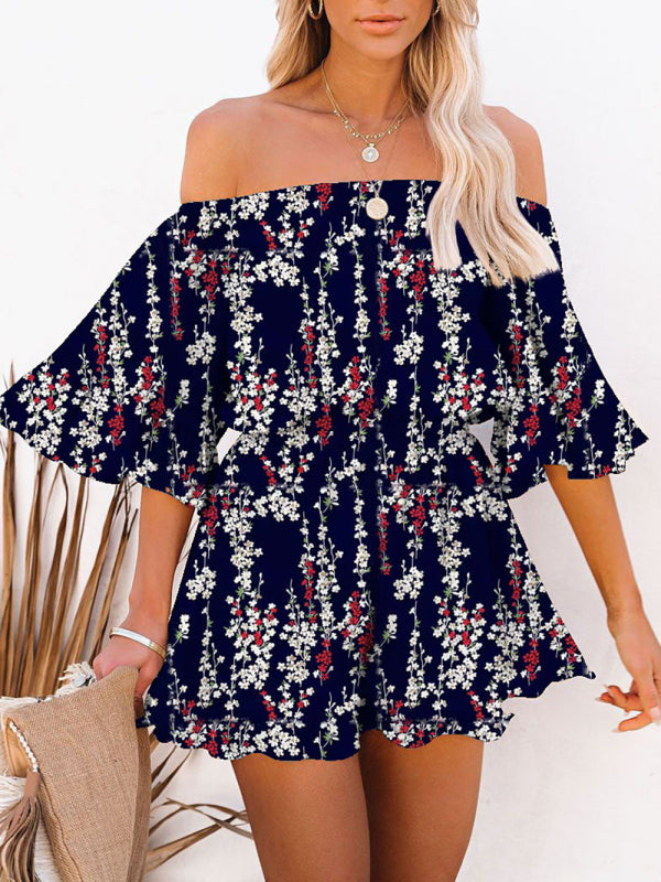 Women's Solid Color Off-the-shoulder Chiffon Romper