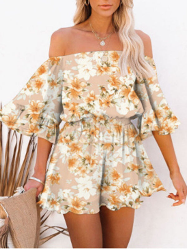 Women's Solid Color Off-the-shoulder Chiffon Romper
